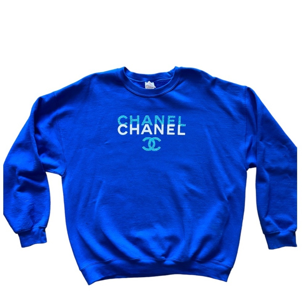 GILDAN Chanel Blue Sweatshirt Size XL